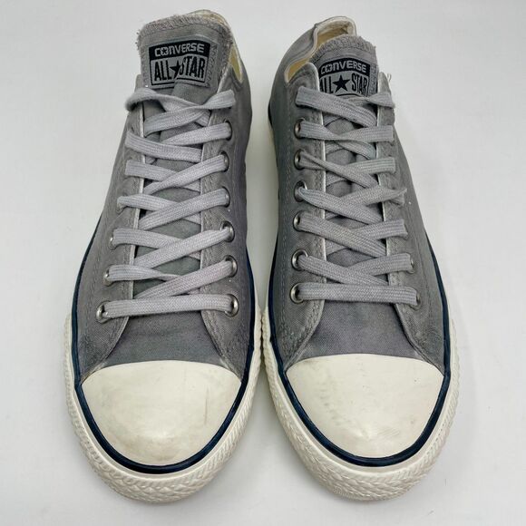 Converse Shoes Mens 10 W 12 Distressed Gray Canvas Chuck Taylor All Star Low Top - Picture 5 of 10